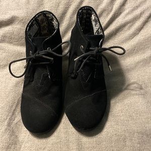 Toms black Wedge Ankle Boots